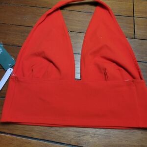 Womans XXL red crop to halter